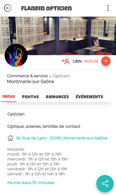 Fiche Acteur - opticien