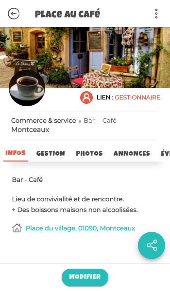 Ficeh avec photo tasse de café