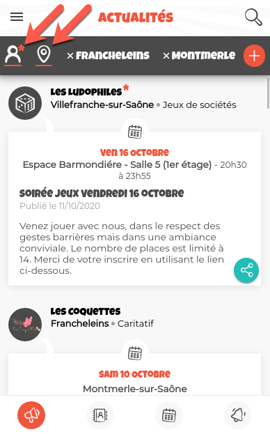 Actualités cumul Exemple d'actualités d'acteurs suivis et de communes suivies