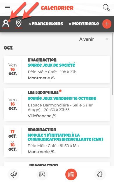 Calendrier cumul Exemple du calendrier des acteurs suivis et de communes suivies