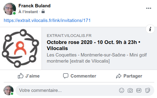 Partage Facebook d'une actualité Exemple de partage Facebook d'une actualité
