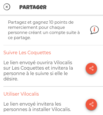 Partage acteur Ecran de partage d'un acteur