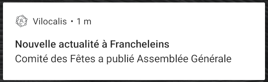 Exemple de notification d'une actualité sur Android