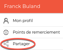 Partager depuis le menu secondaire Illustration montrant comment partager depuis le menu secondaire