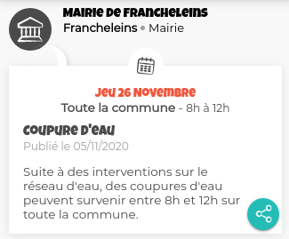 Exemple d'annonce dans les actualités