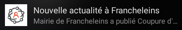 Notification mairie Exemple de notification sur le téléphone