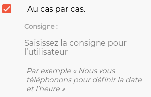 Montre le paramètre au cas par cas