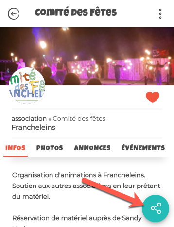 Partager un acteur local Montre le bouton pour partager un acteur local