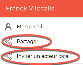 Partages sur menu secondaire Montre les partages sur menu secondaire