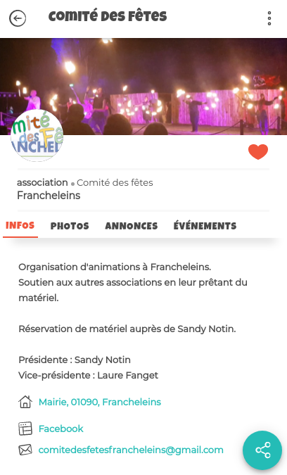 Fiche acteur avec une photo et des infos pratiques