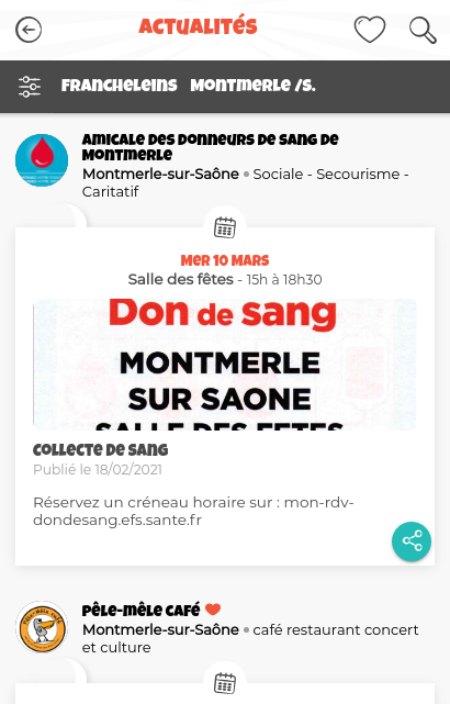Actualités Exemple avec Don du sang