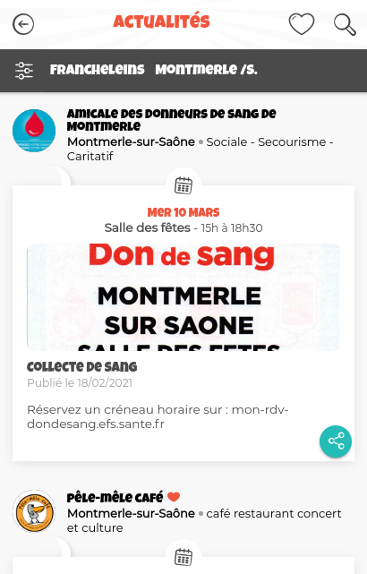 Exemple avec Don du sang