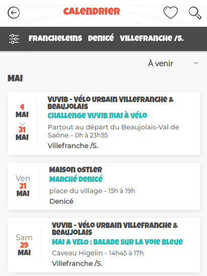 Calendrier Des événements en mai