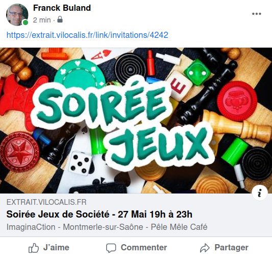 exemple de partage d'un événement sur Facebook