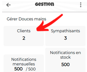 Montre comment accéder à la gestion des clients