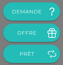 3 boutons d'annonce : "Demande", "Offre", "Prêt"