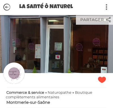 FIche de "La Santé O Naturel" dans Vilocalis